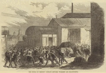 La grève au Creusot, conflit entre ouvriers et mécontents